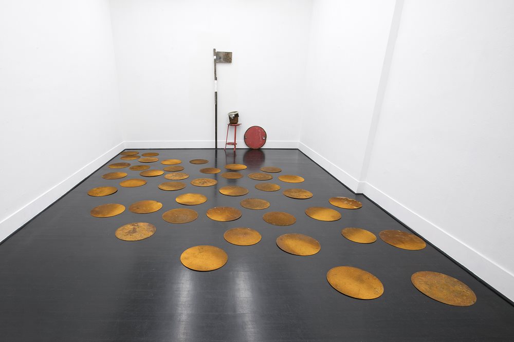 Composition with steel disk, Olu Oguibe, 1964, Galleria Giampaolo Abbondio