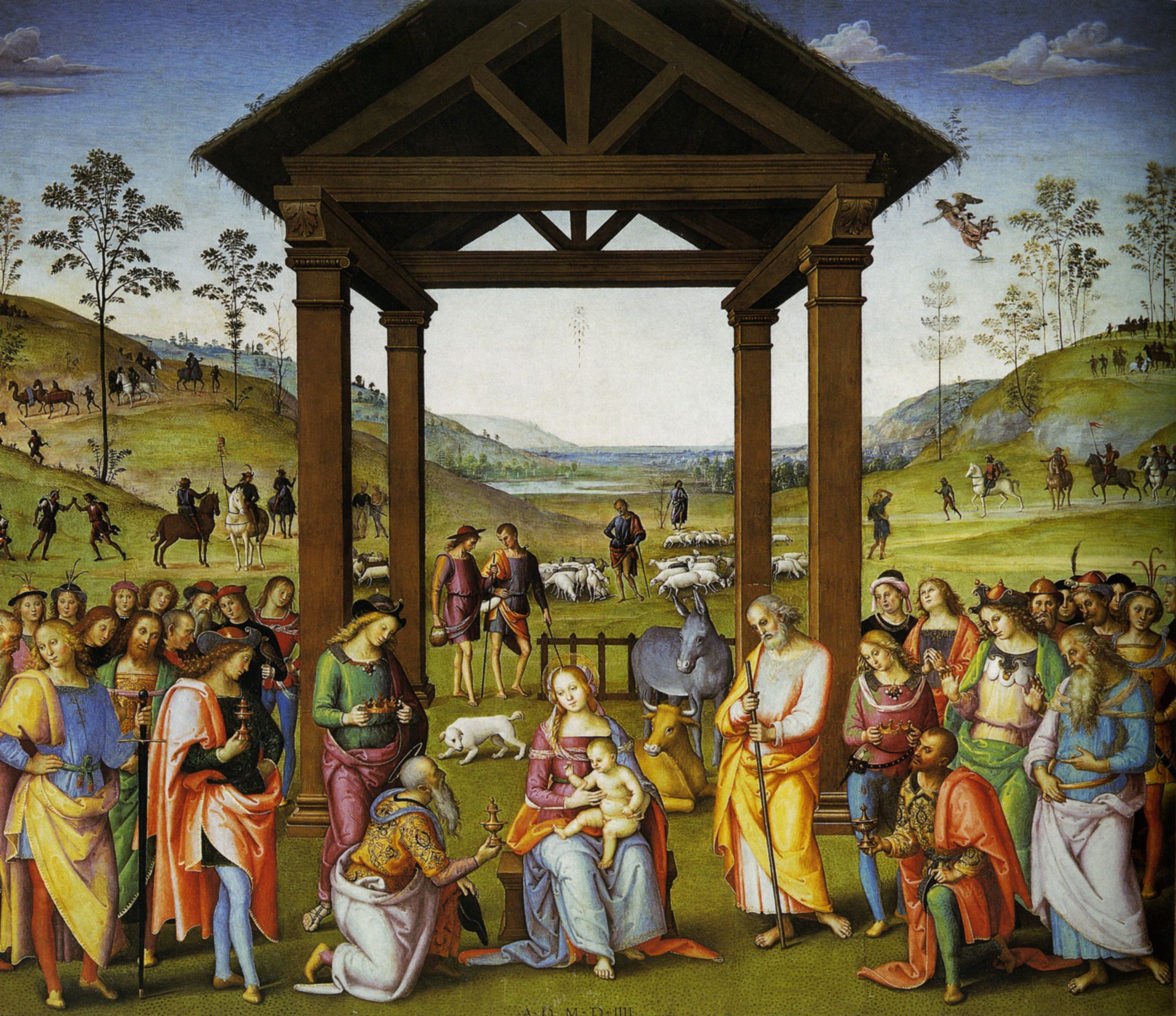 Pietro Vannucci detto Perugino, Adorazione dei Magi, 1504, affresco nell’Oratorio di Santa Maria dei Bianchi a Città della Pieve (Pg)