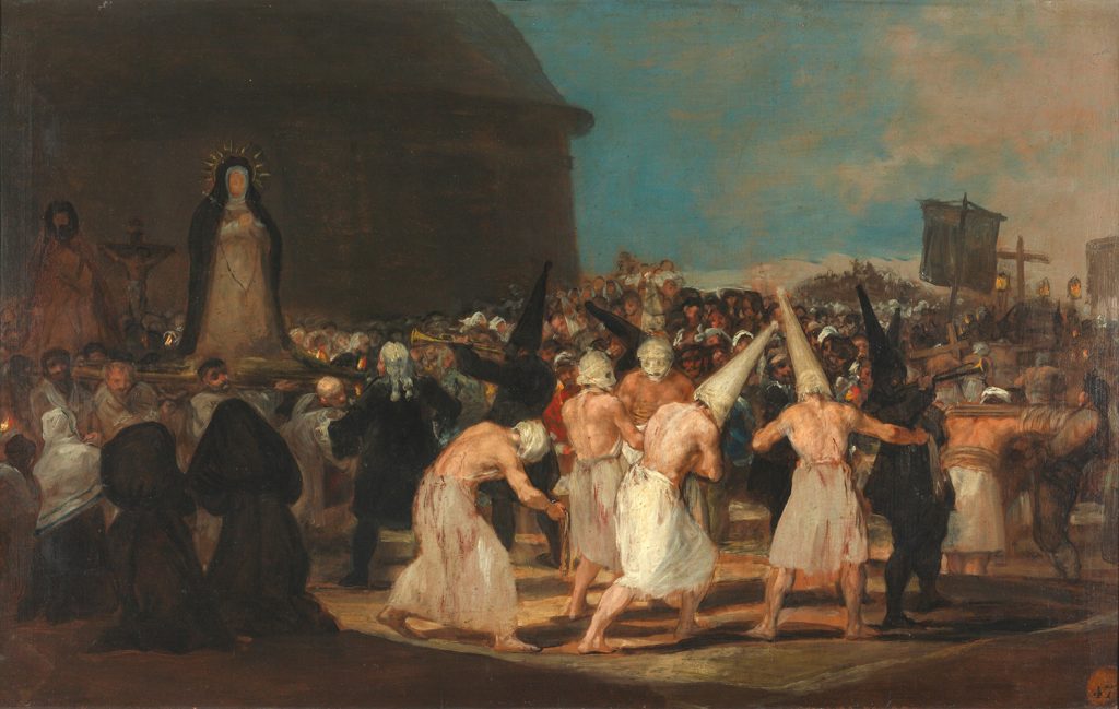 Francisco Goya Processione di flagellanti Dalla serie “Cuadros de fiestas y costumbres” 1808-12 Olio su tavola Real Academia de Bellas Artes de San Fernando, Madrid