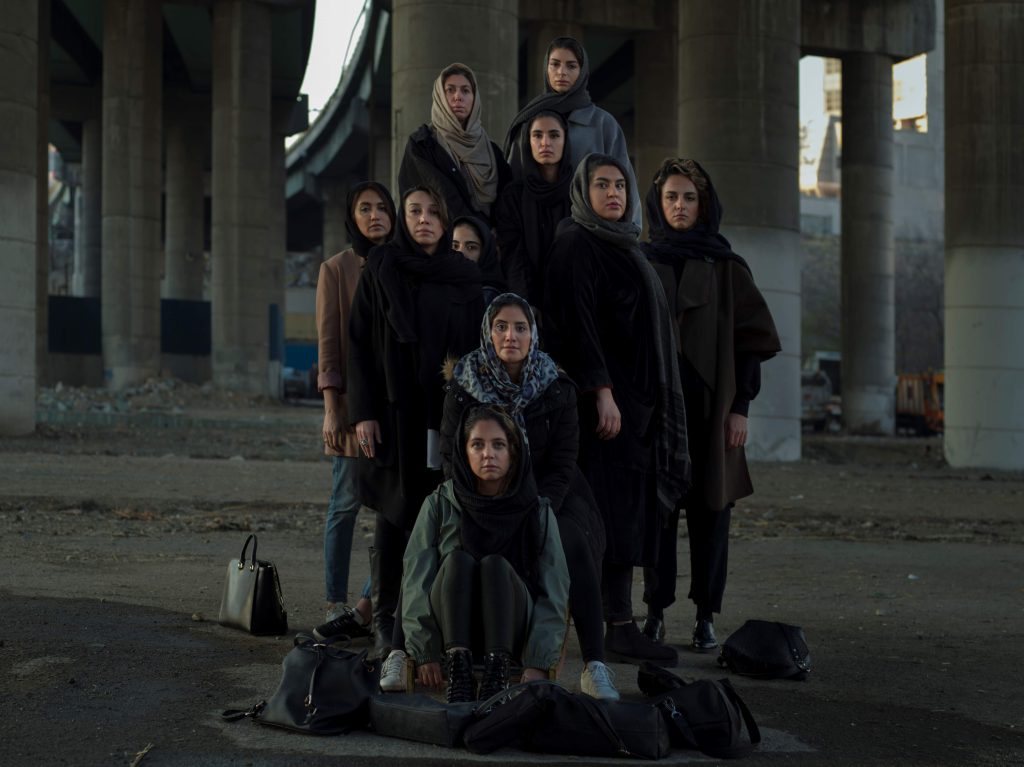 A group of young women in Tehran resembling a mountain. (2020)