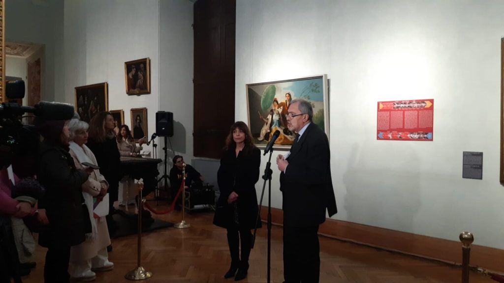 Immagine della conferenza stampa dell'apertura della mostra Goya e Caravaggio ai musei Capitolini