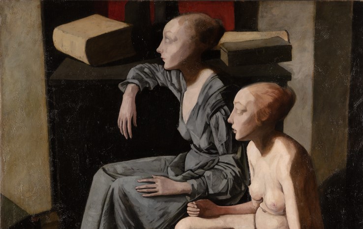 Felice Casorati, Le due sorelle, 1921. Tempera su tavola, 121,5 x 119 cm