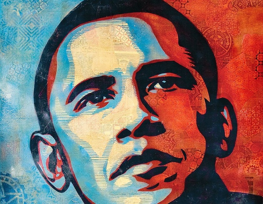 Hope. Barack Obama, Shepard Fairey 2008. OBEY: The Art of Shepard Fairey. Mostra alla Fabbrica del Vapore. Milano
