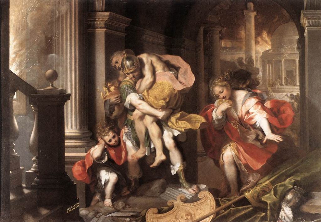 Aeneas' Flight from Troy 1598, Olio su tela,  179 x 253 cm, Galleria Borghese, Roma