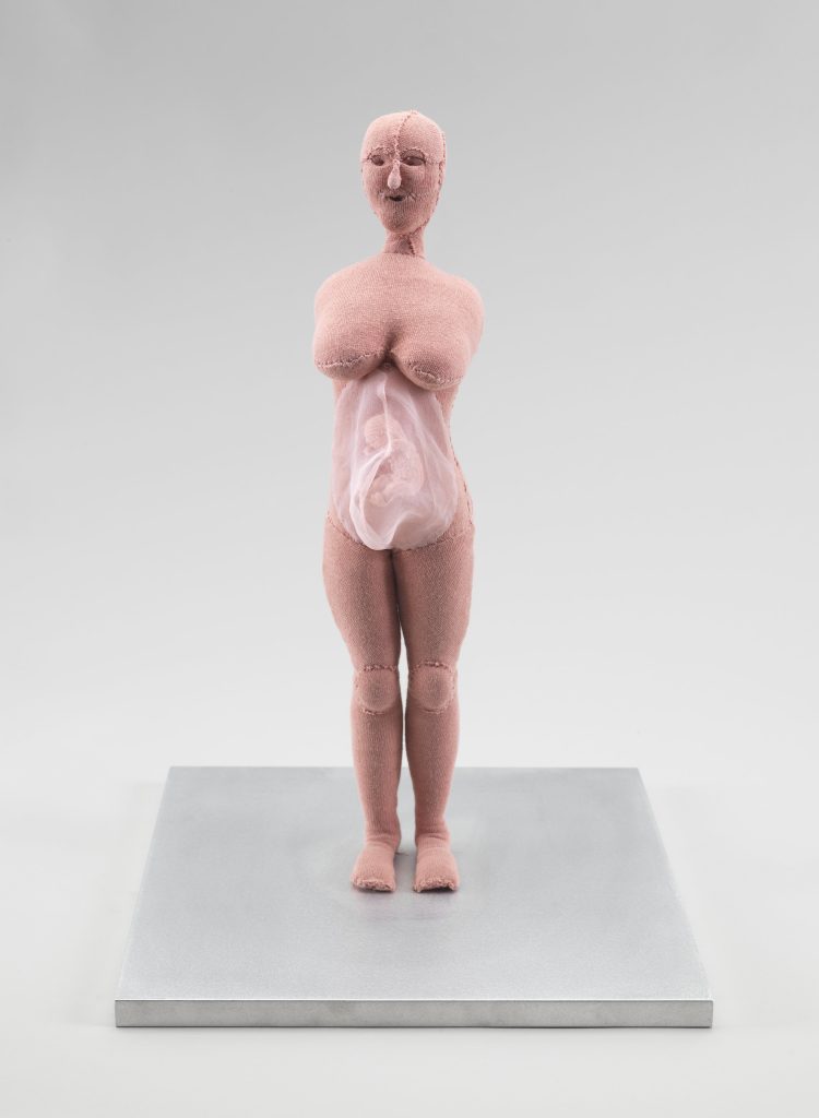 Louise Bourgeois Umbilical Cord, 2003 Fabric and stainless steel 44.7x30.4x30.4 cm 
Photo: Christopher Burke, ©The Easton Foundation/Licensed by S.I.A.E., Italy and VAGA at Artists Rights Society (ARS),NY