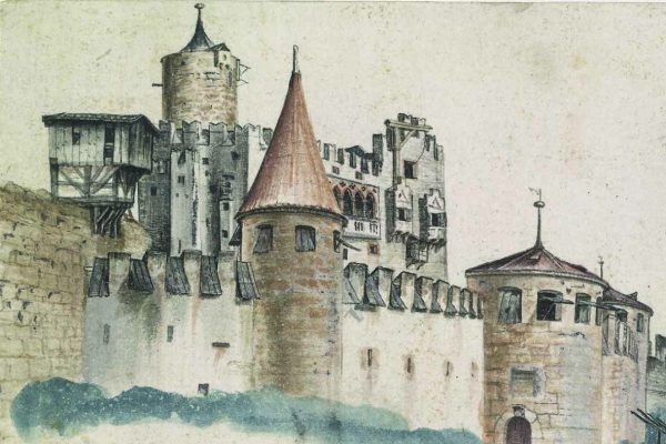 Albrecht Dürer, Veduta del Castello del Buonconsiglio, acquerello su carta 1495, Londra, British Museum @Studio Esseci