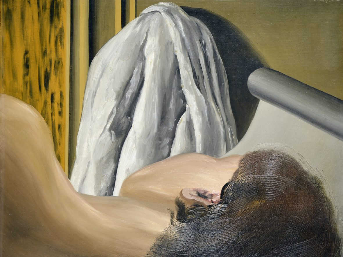 René Magritte, L’épreuve du sommeil, 1926, olio su tela © René Magritte, 
by SIAE 2024 nella mostra "Il Surrealismo e l'Italia"